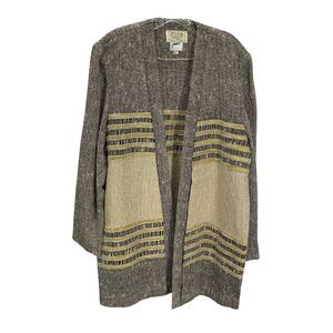 Zonda Nellis Jacket Open Front Cardigan Woven Fiber Art To Wear Size Large